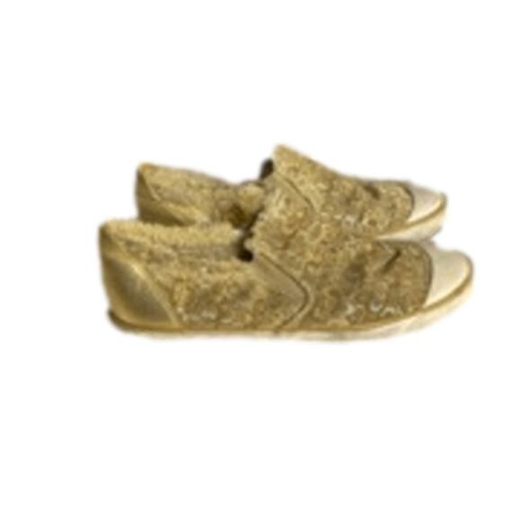 Coach Gold Shearling Slip-On Sneakers Women’s Size 7 Fuzzy Lined - Picture 8 of 14